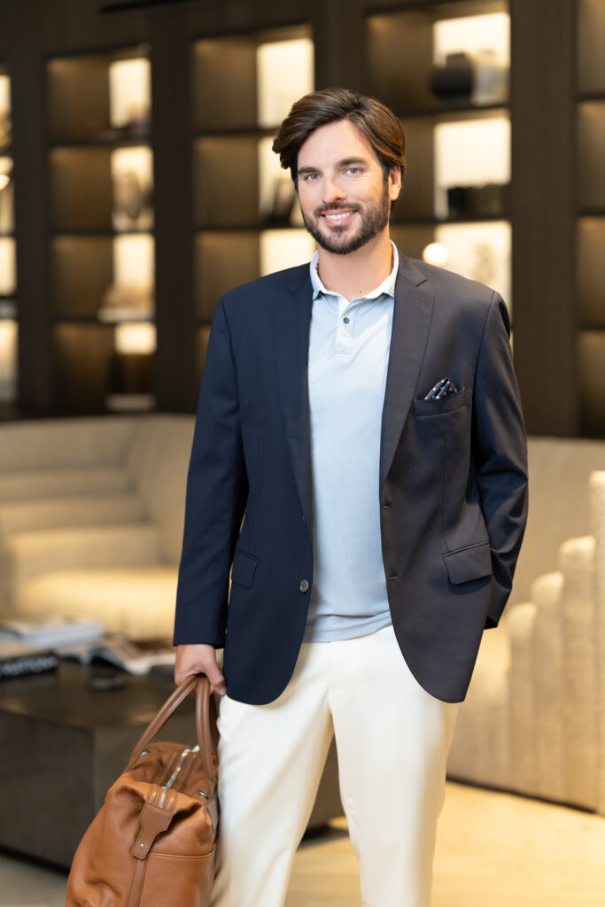 Business executive in candid lifestyle portrait during branding session